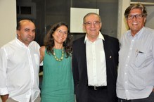Amauri Barros (Pró-reitor de graduação), Simoni Meneghetti (Pró-reitora de Pesquisa), Kleber Cavalcanti Serra (professor do IF) e Eduardo Lyra (Pró-reitor de extensão)