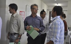 Secretário Cantídio Mandin em visita ao Laboratório de Nutrição de Peixes