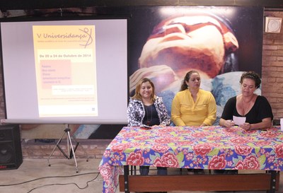 Rosaline Mota, Noemi Loureiro e Isabelle Rocha na abertura do evento