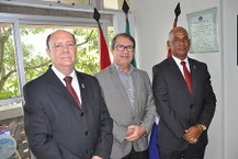 Os representantes dos três órgãos de Controle da Ufal: Luiz Antônio (Ouvidoria), Francisco Monteiro (Controladoria) e Wellington Monteiro (Corregedoria)