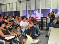 Palestra sobre Libras na educação no Auditório do Cedu