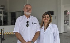 Pró-reitor de extensão, Pedro Nelson, e coordenadora do RU, Milena de Castro