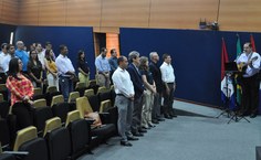 Momento da execução do Hino Nacional