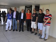 Reitor Eurico Lôbo durante inauguração com docentes do Campus