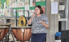 A vice-reitora, Rachel Rocha dá as boas vindas ao Grupo Percufal