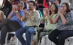 Pró reitores e Vice reitora prestigiam a apresentação do Percufal