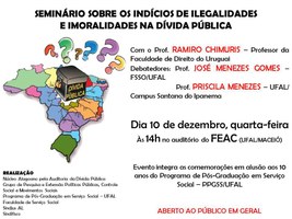 Seminário discute indícios de imoralidade e ilegalidade na dívida pública