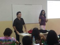 Manuel Henrique e Keila Oliveira ministram o curso de mídias digitais