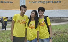 Diogo Maia, Karla Luíza e Andrew Pereira bolsistas de Comunicação responsáveis pelas redes sociais do evento