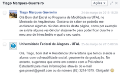Estudante de outro país é atendido pela Univerisdade na página do Facebook