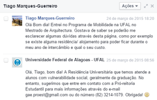 Estudante de outro país é atendido pela Univerisdade na página do Facebook
