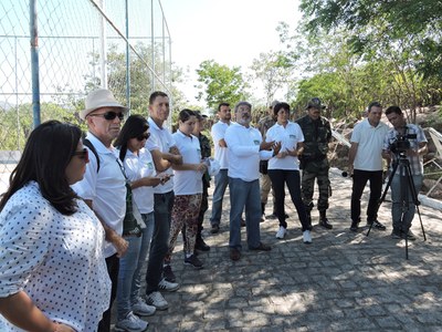 Abertura das atividades com a presença de integrantes do IMA, da TV Gazeta e da Coordenação do Curso de Geografia