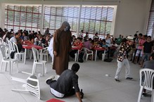 Houve intervenção artística também no Restaurante Universitário