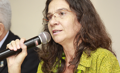 Pró-reitora de pesquisa e pós-graduação, Simoni Meneghetti, desejou boas-vindas aos presentes e disse-lhes para aproveitar a programação