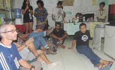 Estudantes aproveitaram o momento para pedir melhorias nas políticas estudantis