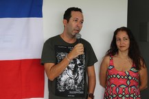 Diretor da escola de Enfermagem e Farmácia, João Xavier Araújo e Nélia Callado, superintendente da Sinfra