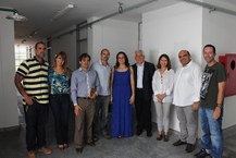 Docentes do curso de Farmácia presentes à inauguração do espaço científico