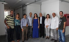 Docentes do curso de Farmácia presentes à inauguração do espaço científico