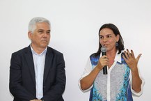 Reitor Eurico Lôbo e a professora Flávia Moura