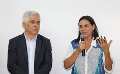 Reitor Eurico Lôbo e a professora Flávia Moura