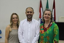 Professores Neiza Fumes, Pedro Ferreira e Chrystiane Toscano