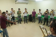 Oficina de trombone no Espaço Cultural