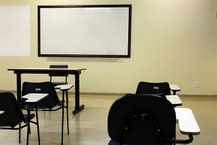 Espaço da sala de aula para os residentes do curso de Medicina e demais alunos da área de saúde que utilizam o HU como prática de ensino