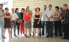 Professores, técnicos e alunos do IP estiveram na solenidade de descerramento de placa do novo prédio