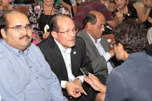 Diretor de Comunicação Zoroastro Santos e reitor em exercício do Ifal, Luiz Henrique de Govêa foram à solenidade (Foto: Renner Boldrino)
