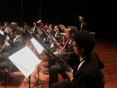 Orquestra Sinfônica em concerto realizado no Teatro Deodoro