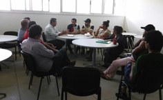 Antes da coletiva, as representantes da Pró Reitoria Estudantil, Edna Bezerra e Silvana Medeiros, reuniram se com os moradores da Residência Universitária