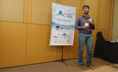 Pedro Silveira na apresentação oral do seu trabalho no CILAMCE 2016