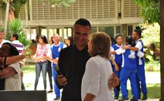 O vice reitor, José Vieira, com a reitora Valéria