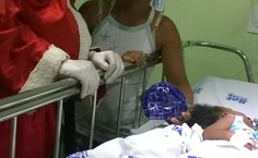 Papai Noel também esteve na festa