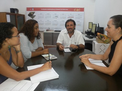 Ivanildo Piccoli e as produtoras culturais Nicolle Freire, Anna Rodrigues e Simone Cavalcante