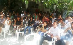 Professores, técnicos administrativos e estudantes participaram da reunião com a nova gestão da Ufal