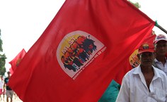 Trabalhadores rurais durante marcha