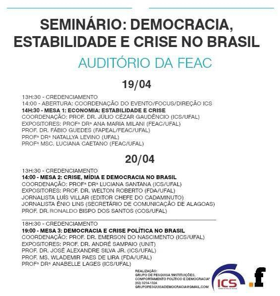 seminário Democracia, Estabilidade e Crise no Brasil