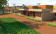 Praças centrais entre os núcleos residencias, remetendo aos largos de Jaraguá que abrigam os edifícios monumentais