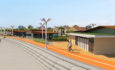 Setor gastronômico a beira mar, a ciclovia e a obra de engenharia para a dissipação de energia de ondas, bagwall