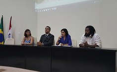 Mesa de abertura do seminário. Foto: Lenilda Luna