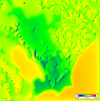 Mapa do vento médio entre 2003 2012 aos 10 metros de altura