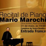 Recital de piano gratuito terá no repertório músicas de Bach e Shubert