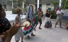 Essaio aberto da Roda de Fuxico, ralizado no pátio do Espaço Cultural da Ufal