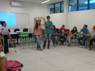 Os alunos fizeram apresentações sobre o conteúdo aprendido