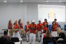 Alegria contagiante do Coletivo Afro   Caeté durante abertura do seminário