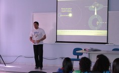 Palestra durante a Expofísica.