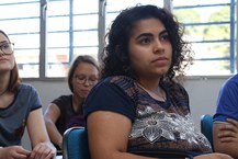 A estudante Júlia Albuquerque foi uma das palestrantes do evento