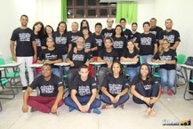 Turma da oficina de flauta doce durante a Jornada Pedagógica que aconteceu em novembro de 2016