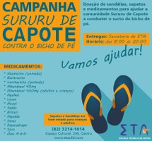 Escola Técnica da Ufal faz campanha Sururu de Capote contra bicho de pé